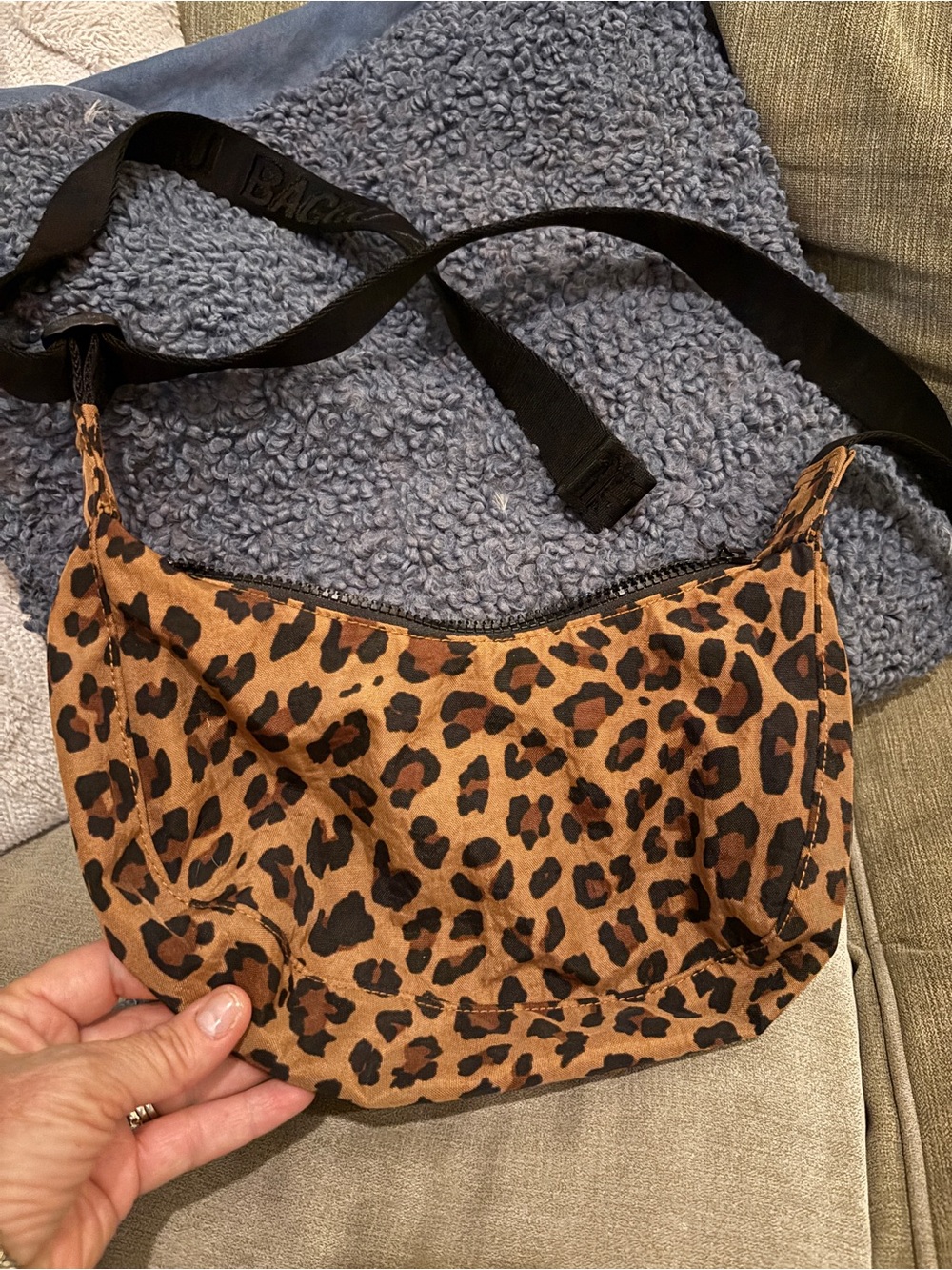BAGGU Leopard Print Crossbody Bag - Brown and Black - Picture 5 of 5